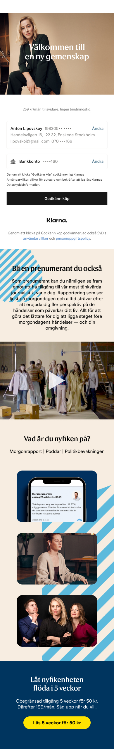 Svenska Dagbladet mobile experience