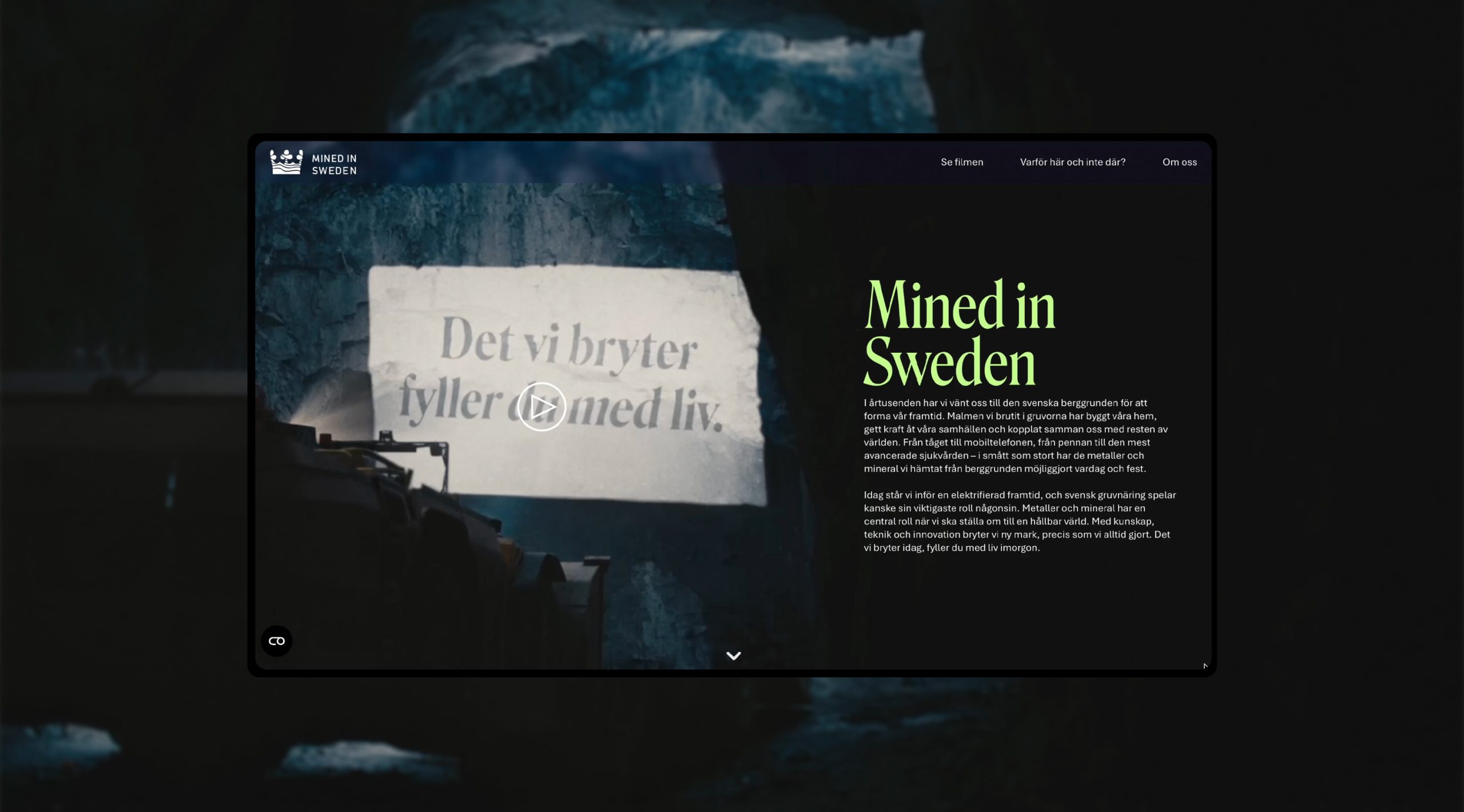 Mined in Sweden campaign website